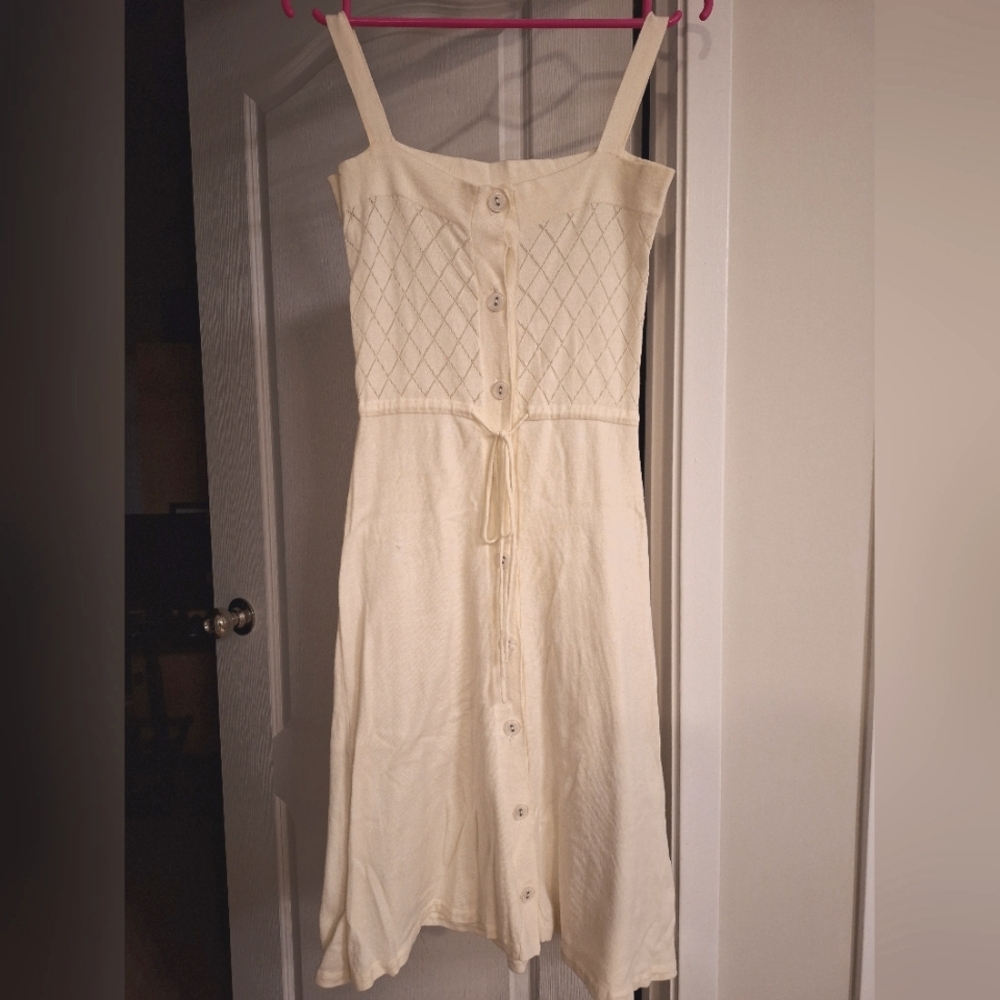 House of Spy lightweight knit midi dress, size XS, off-white